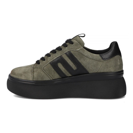 Filippo Khaki Leather Sneakers