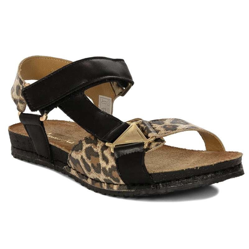 Maciejka Women's Leather Sandals Black Panther