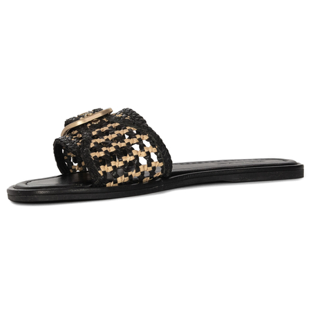  Inuovo Women's Leather Flip-Flops Black