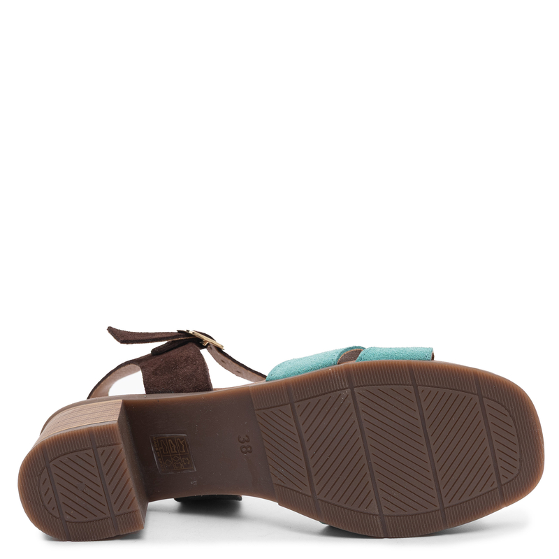 Maciejka Leather Artistic Block Heel Sandals Multicolor E7400-36/00-1