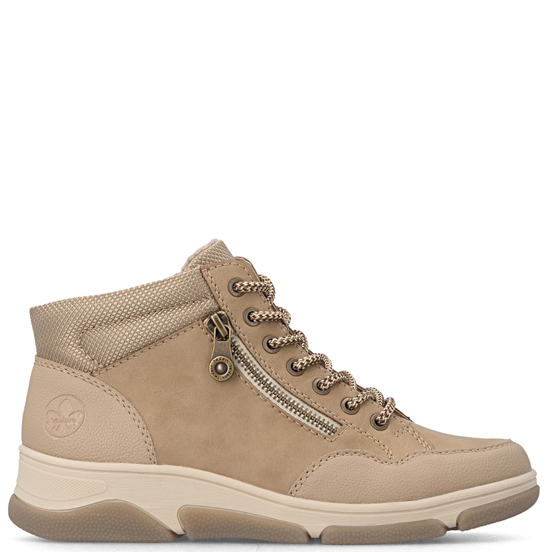 Rieker Insulated, Comfortable Lace-Up Ankle Boots, Beige L5601-20-BEIGE