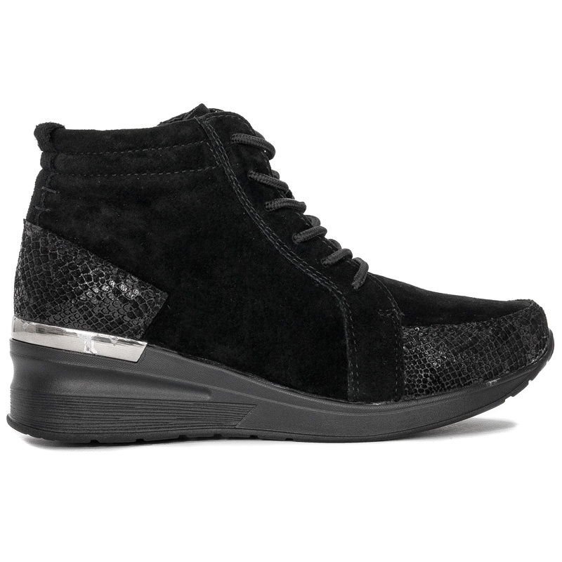 Botki Filippo DBT1504-21 BK skórzane Black Czarne