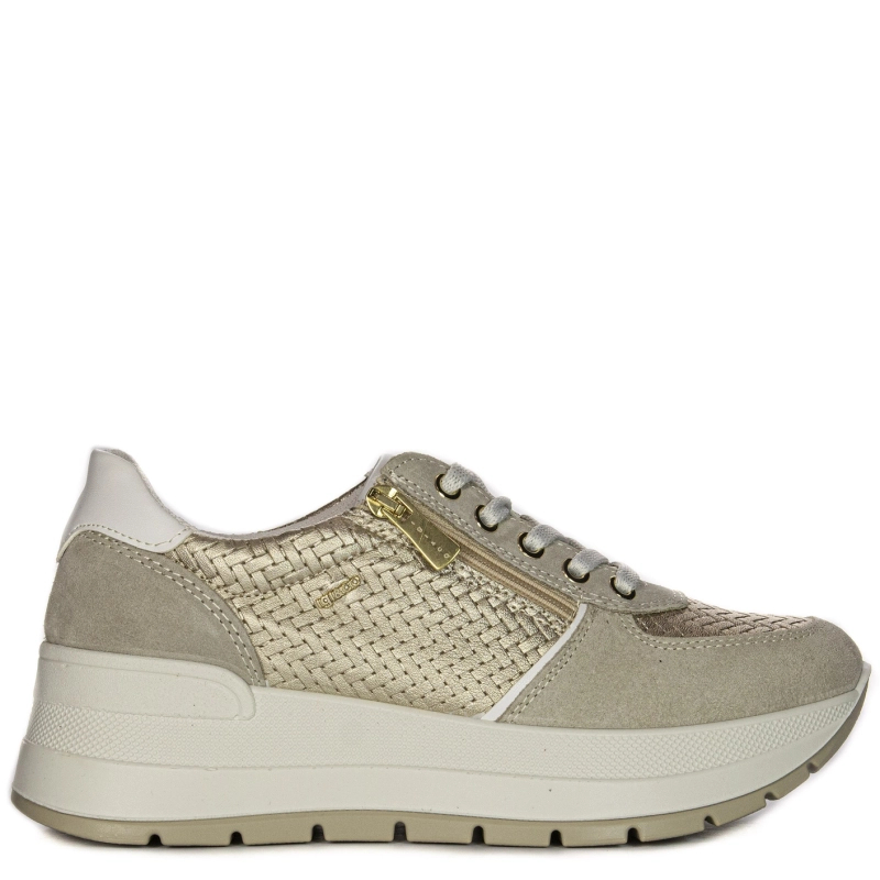 Igi&Co Women's leather platform sneakers beige