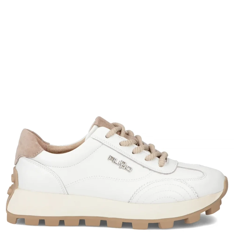 Filippo Modne Skórzane Sneakersy Damskie Na Platformie Białe DP7498-26-WH