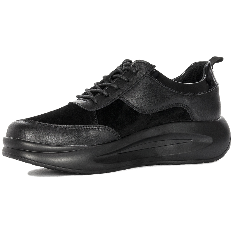 T.Sokolski Półbuty damskie sneakersy skórzane Black czarne
