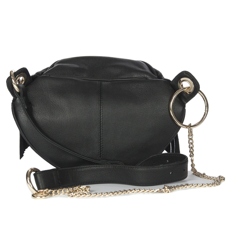 Piti Cuiti Women's Handbag Black with Tassels