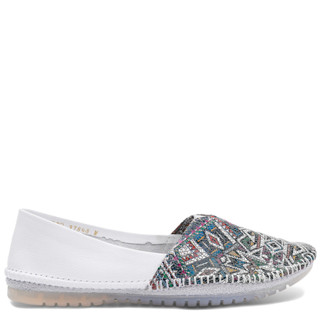 Maciejka Leather Slip-On Shoes Colorful White 1930W-68/00-0