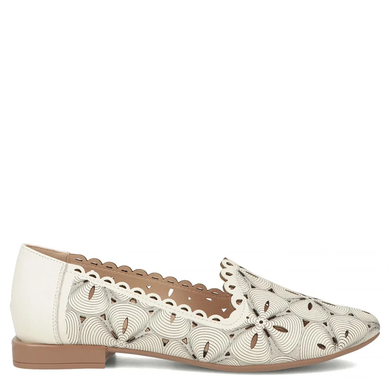 Filippo Leather Openwork Loafers Beige DP7709-26-BE