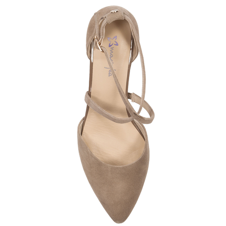 Maciejka Elegant Suede Pumps With Straps Beige K6807-04/00-1