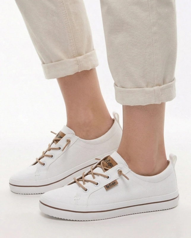 Lee Cooper Trendy Slip-on Elastic Laces Sneakers White LCW-26-02-4058L