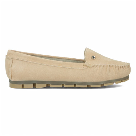 Filippo Women's Leather Moccasins Beige