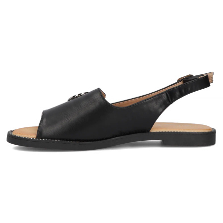 Filippo Women's Black Sandal With Strap
