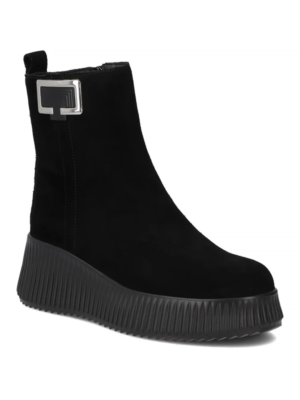 Filippo Suede Leather Women’s Platform Ankle Boots Black DBT6392-25-BK