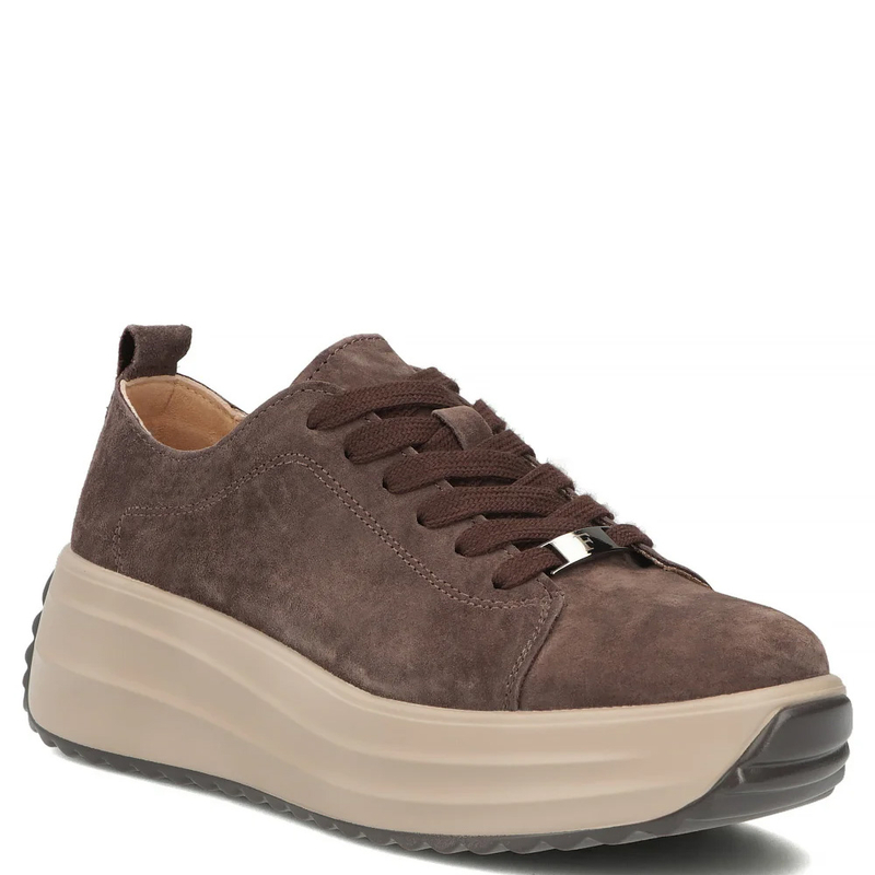 Filippo Brązowe Zamszowe Sneakersy Damskie Na Platformie DP8339/26 D BR