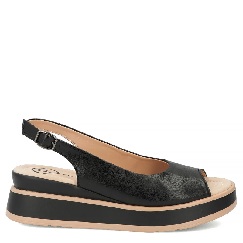 Filippo Leather Wedge Sandals Black DS6153-26-BK