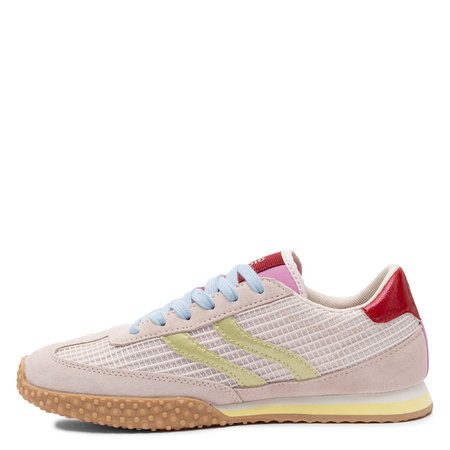 Gioseppo Pastel Suede-Mesh Sneakers Low Profile Multicolor 78029-CHAKE-PINK