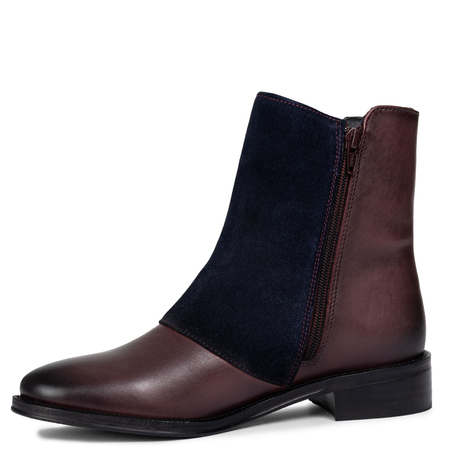 Maciejka Suede-Flap Ankle Boots Decorative Buttons Bordeaux H7172-23/00-7