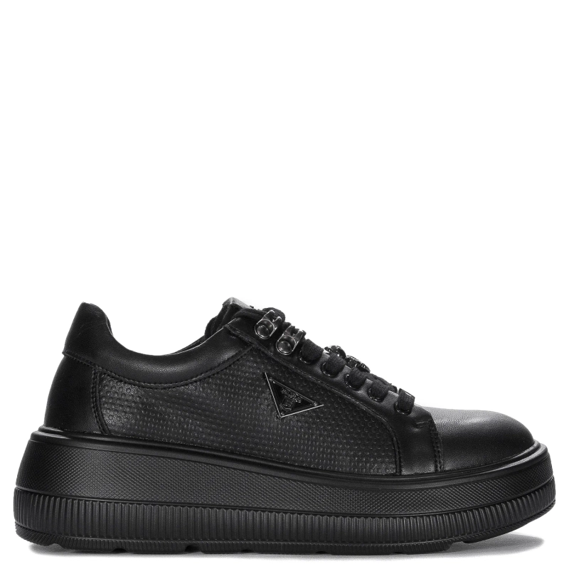 Filippo Sneakersy damskie skórzane na platformie czarne