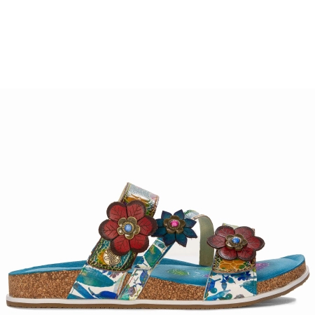 Laura Vita Klapki Damskie Skórzane Turquoise