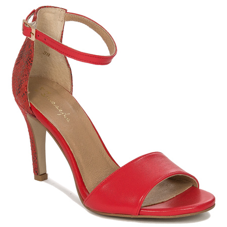 Maciejka Red Women's Leather Sandals