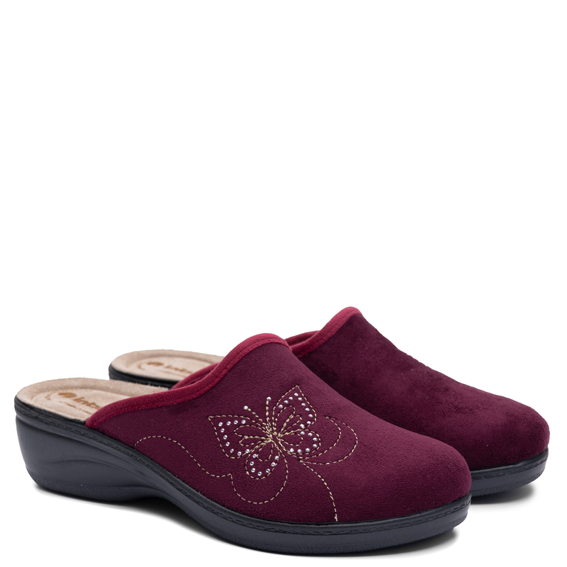 Inblu Domowe Kapcie Damskie Bordowe LY000119