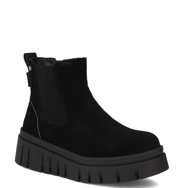 Filippo Botki Na Platformie Chelsea Wsuwane Czarne DBT7266-25-BK