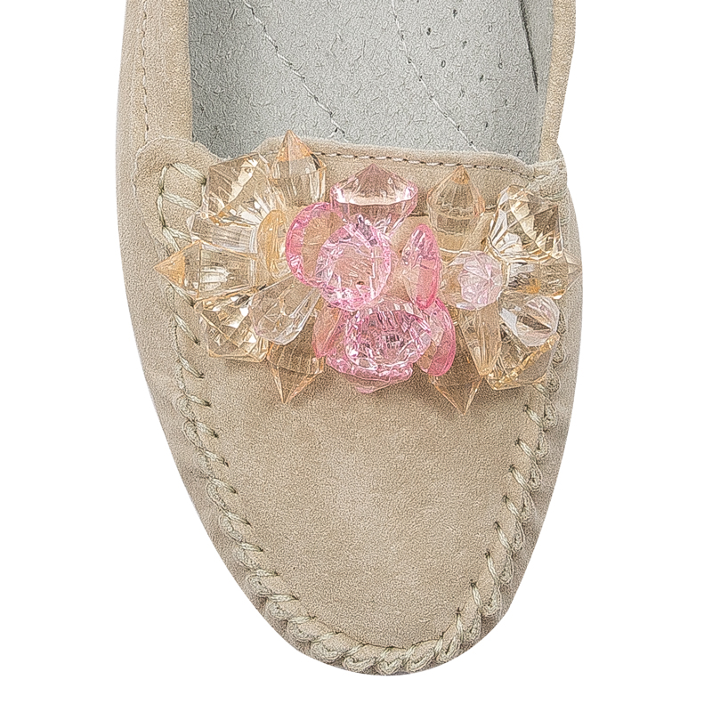 Filippo Women's Moccasins Leather Nubuck Beige