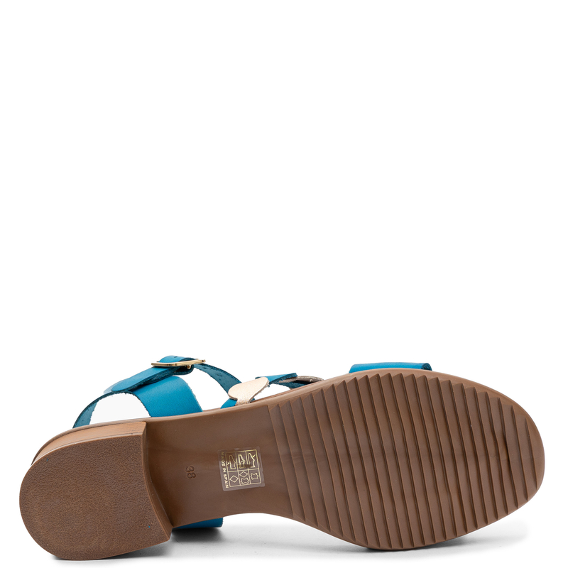 Maciejka Leather Decorative Strap Sandals Blue E7394-36/00-1