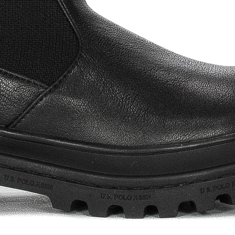 U.S.Polo Assn. Kozaki damskie z elastyczną cholewką do kolan Black czarne