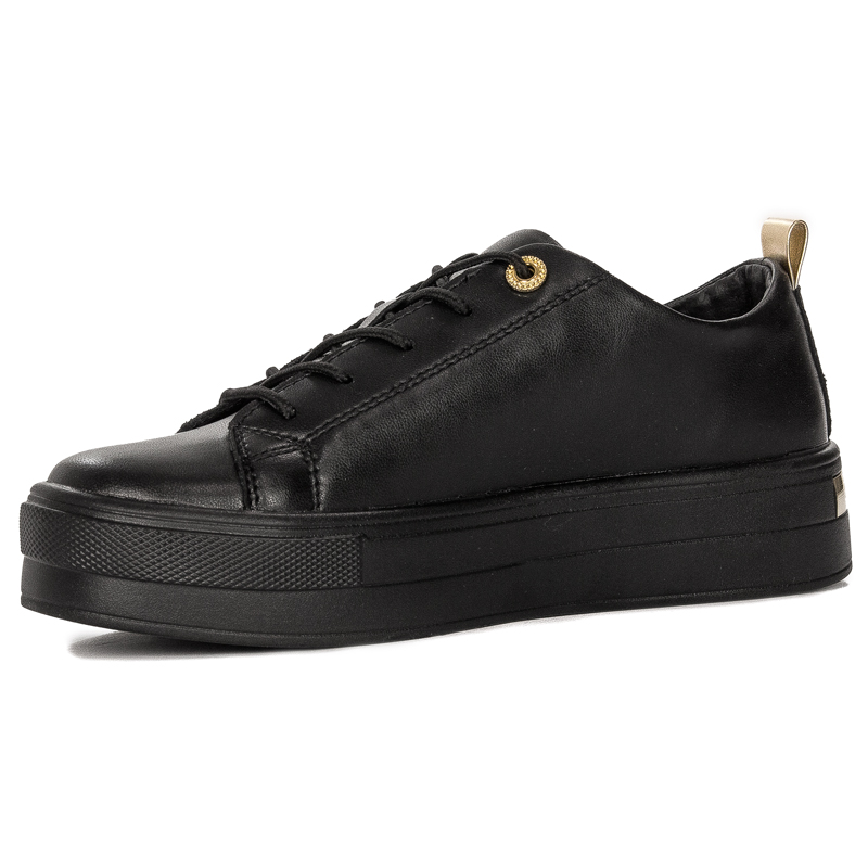 Filippo black leather women's shoes