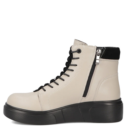 Filippo Leather Insulated Women’s Ankle Boots Platform Beige DBT712825BE