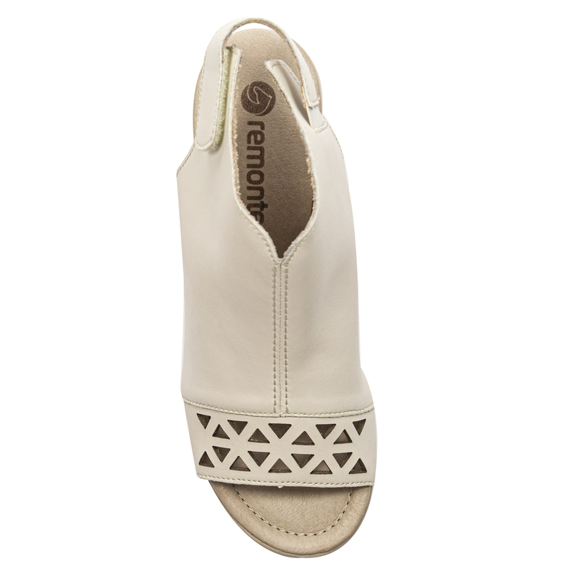Remonte Women's Velcro Leather Beige Sandals