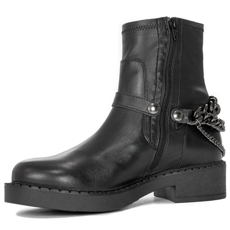 Botki damskie Venezia Forme 14124L Nappa Nero skórzane Czarne