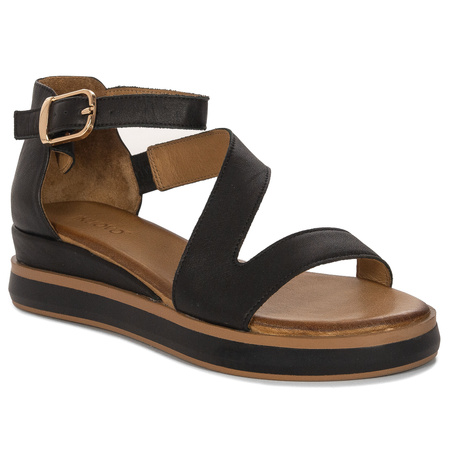 Inuovo Women's Leather Platform Sandals Black