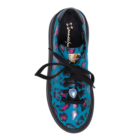 Maciejka Sneakers Platform Leather Low-Top Blue 6191W-01/00-8