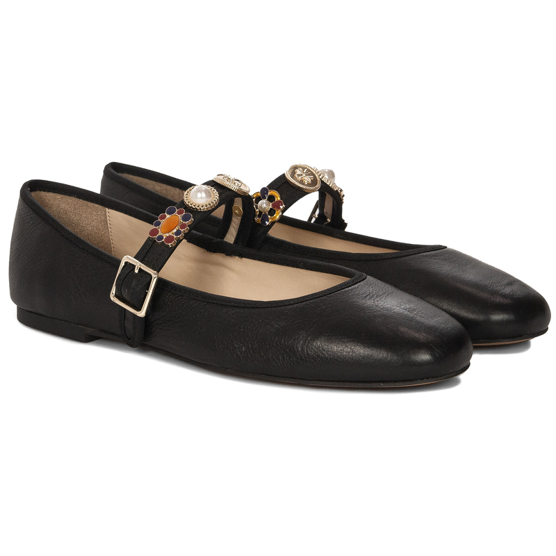 Inuovo Półbuty Damskie Skórzane Czarne A94059-BLACK
