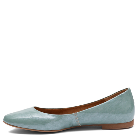 Maciejka Leather Ballerinas Almond Toe Flat Green 4100W-16/00-8