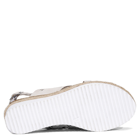 Maciejka Leather Laser-Cut Sandals Wedge Beige P7502-04/00-0