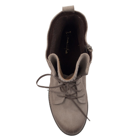 Maciejka Women's Beige Lace-up Boots