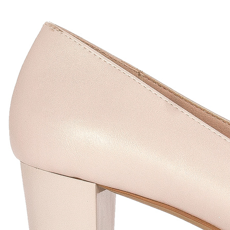 Sergio Leone Czółenka Damskie PB177 Beżowe Perła