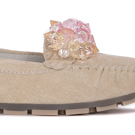 Filippo Women's Moccasins Leather Nubuck Beige