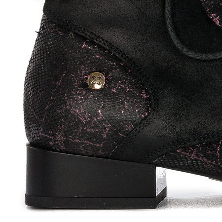 Maciejka 06193-01/00-7 Women's burgundy  and black Leather Boots