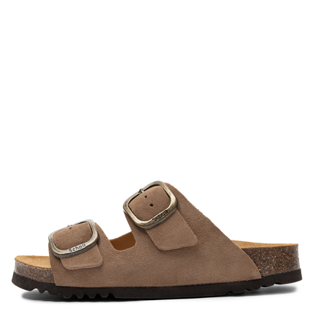 Scholl Anatomical Women’s Slides Double Buckle Brown F00734-1062