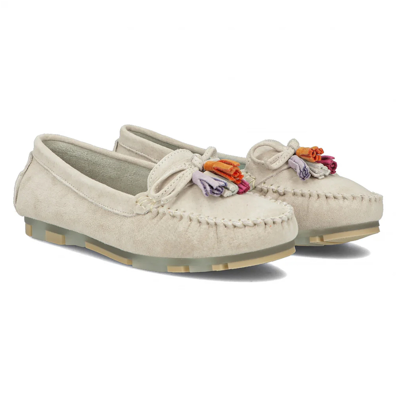 Filippo Women's Leather Moccasins Beige