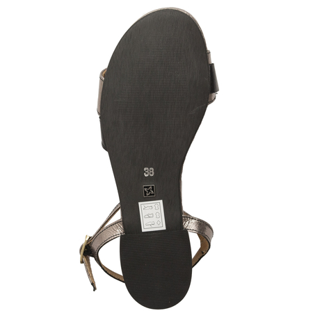 Maciejka Women's Leather Sandals Black Gold