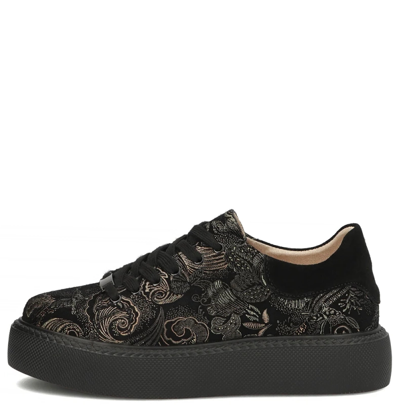 Filippo Modne Skórzane Sneakersy Na Platformie Czarne DP6119-26-BK-MLT
