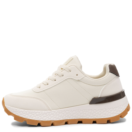 Big Star Sneakersy na Platformie Półbuty Sportowe z Kontrastowymi Paskami Beżowe TT274881-BEIGE