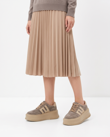 Filippo Leather Women’s Platform Sneakers Beige DP7111-26-TP