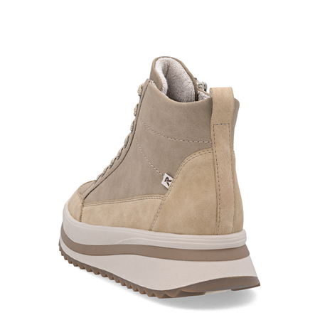 Rieker High-Top Platform Sneakers Side-Zip Beige W3871-60-BEIGE