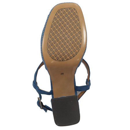 Maciejka Women's Heeled Leather Sandals Navy Blue